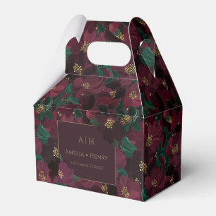 Moody Floral Wedding Rich Autumn Botanical Favor Box