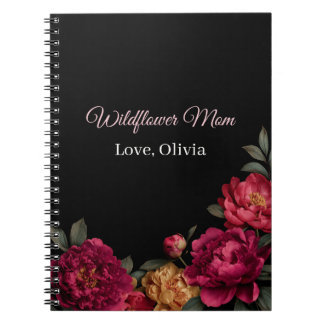 Moody Floral Wildflower Mom Personalized Notebook