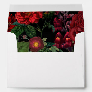 Moody Florals Black & Burgundy Vintage  Envelope
