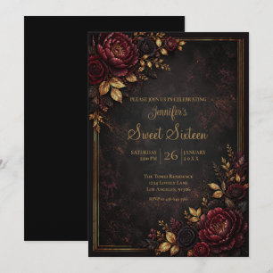Moody Flowers Sweet 16 Birthdy Invitation