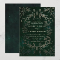 Moody Forest Faux Embossed Modern Classic Wedding