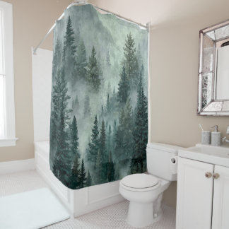 Moody Forest Shower Curtain