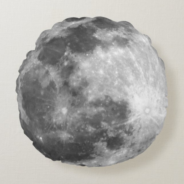 Moody Full Moon Round Pillow (Front)