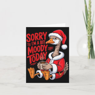 Moody Goose Christmas Santa Suit Coffee Humor Art  Card