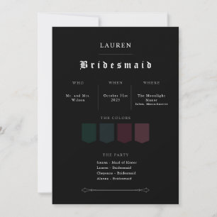 Moody Gothic Bridesmaid Proposal Invitation