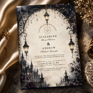 Moody Gothic Celestial Wedding Invitation