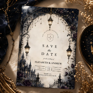 Moody Gothic Celestial Wedding Save The Date