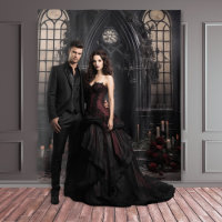 Moody Gothic Dark Arch Alter & Wine Flowers XLarge