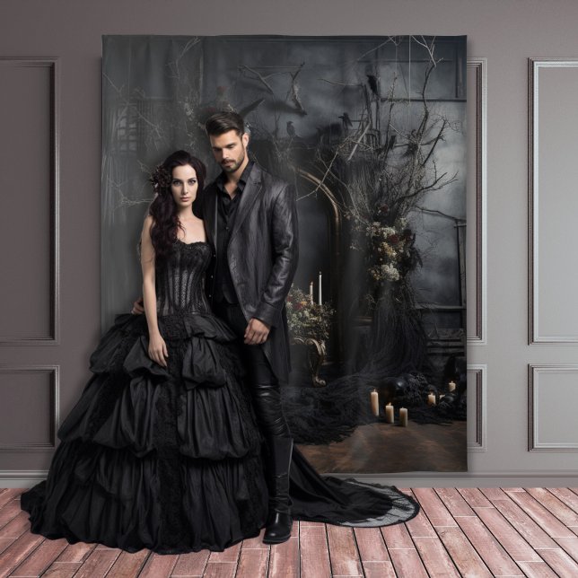 Moody Gothic Dark Arched Alter with Ravens XLarge Tapestry (Creator Uploaded)