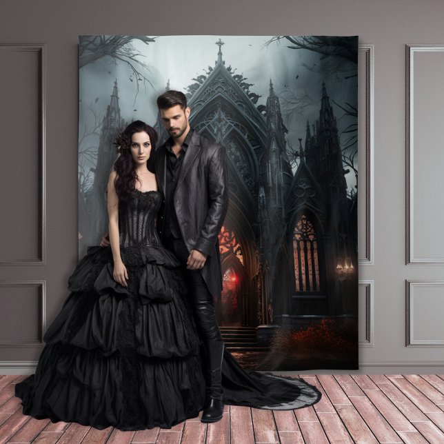 Moody Gothic Dark Cathedral in Woods XLarge Tapestry (Creator Uploaded)