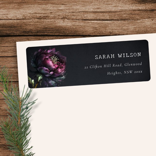 Moody Gothic Dark Purple Black Peony Address (Creator Uploaded)