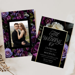 Moody Gothic Floral Photo Wedding