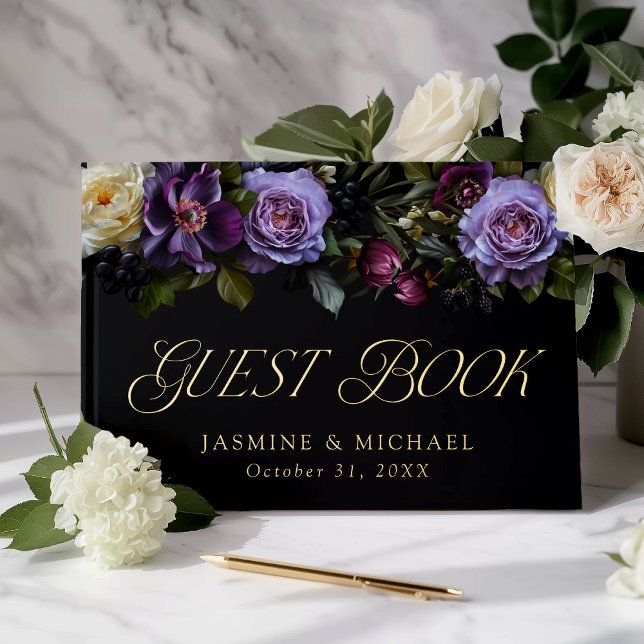 Moody Gothic Floral Wedding Guest Book (Creator Uploaded)