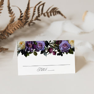 Moody Gothic Floral Wedding Place Card