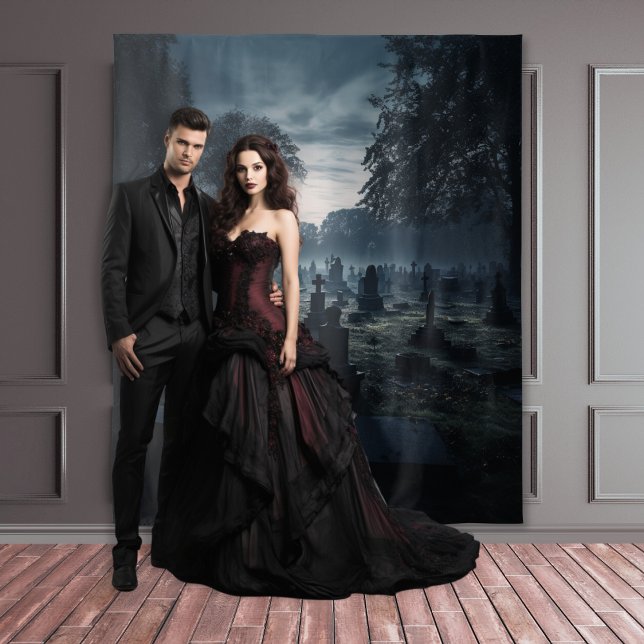 Moody Gothic Misty Moonlit Graveyard XLarge Tapestry (Creator Uploaded)