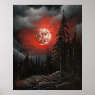 Moody Gothic Moon Art Imprimer Poster