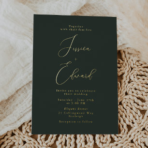 Moody Green & Gold Foil Wedding