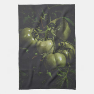 Moody Green Tomatoes Rustic Farm To Table Kitchen Towel