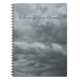 Moody Grey Clouds Photo Spiral Notebook
