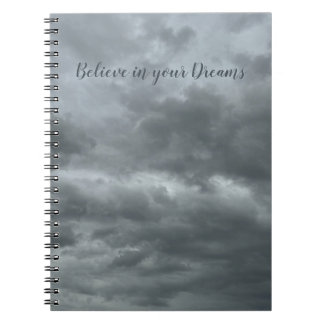 Moody Grey Clouds Photo Spiral Notebook