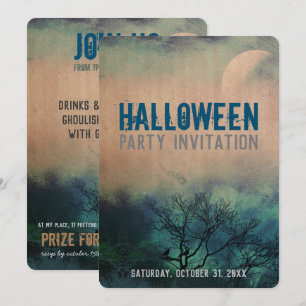Moody Halloween Moon Invitation