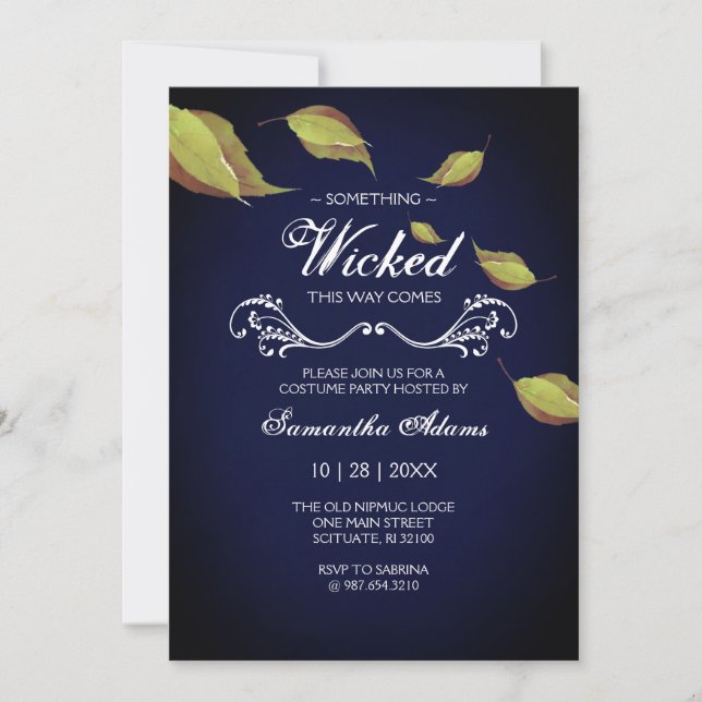 Moody Halloween Party Invitation – Adult Costume (Front)