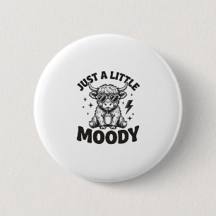 Moody Highland Cow Vintage Engraving Shirt Design_ 2 Inch Round Button