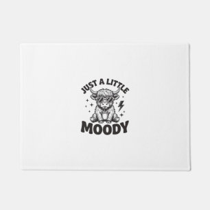 Moody Highland Cow Vintage Engraving Shirt Design_ Doormat