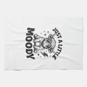 Moody Highland Cow Vintage Engraving Shirt Design_ Kitchen Towel