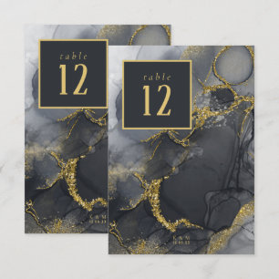 Moody Ink Charcoal Gold Table Number ID988