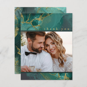 Moody Ink Emerald Gold Abstrait Merci ID988