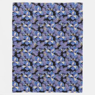 moody iris fleece blanket