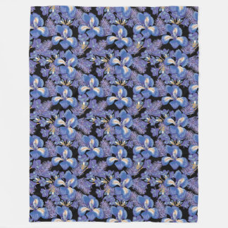 moody iris fleece blanket
