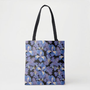 moody iris tote bag