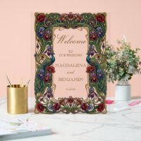Moody Jewel Tone Art Nouveau Floral Garden 