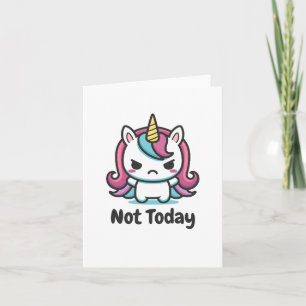 Moody Kawaii Unicorn Custom Text Card