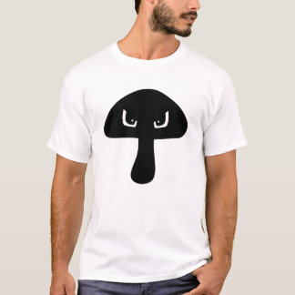 Moody Mad Mushroom Face Silhouette  T-Shirt