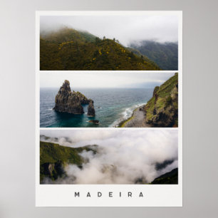 Moody Madeira landscapes, Travel photo Collage Poster