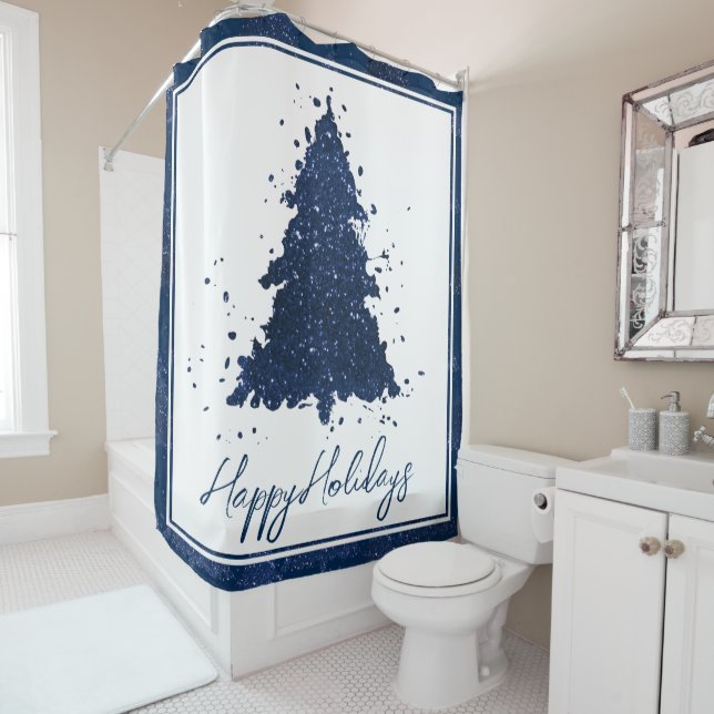 Moody Merry Christmas | Classy Dark Navy Blue Tree (In Situ)