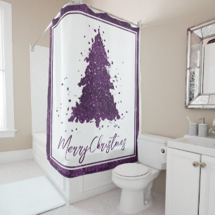 Moody Merry Christmas   Deep Plum Purple Tree