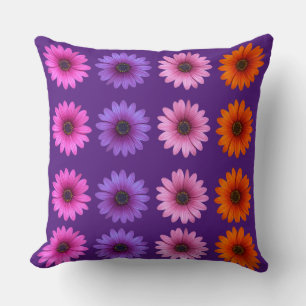 Moody Modern Winter Botanical Christmas Purple Throw Pillow