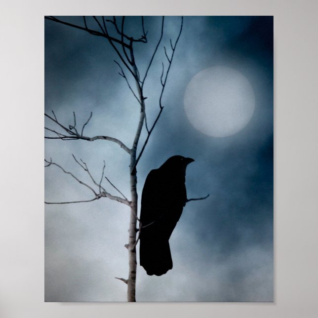 Moody Moon And Crow Poster (Front)