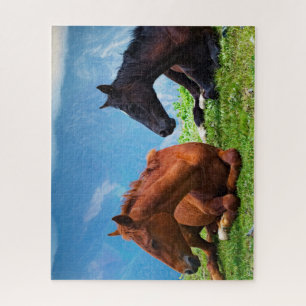 Moody Mountain Horses: A Fine Art Travel Puzzle. Jigsaw Puzzle