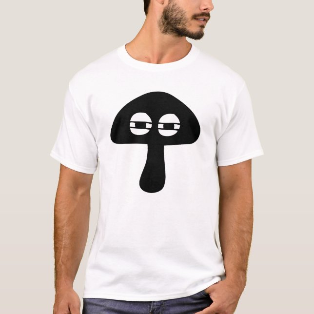 Moody Mushroom Face Silhouette Not Funny  T-Shirt (Front)