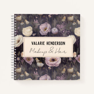 Moody Night Floral Business Spiral Carnet