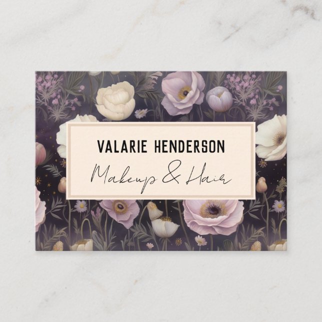 Moody Night Floral Carte de visite (Devant)