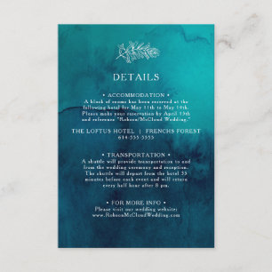 Moody Ocean Watercolor Details Enclosure Card
