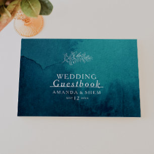 Moody Ocean Watercolor Mariage Livre d'or
