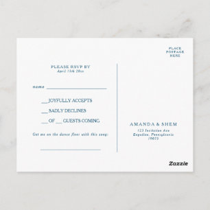 Moody Ocean Watercolor Song Request RSVP Postcard