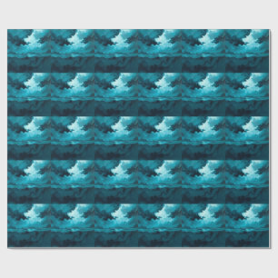 Moody Ocean Waves Under Stormy Sky – Abstract Seas Wrapping Paper
